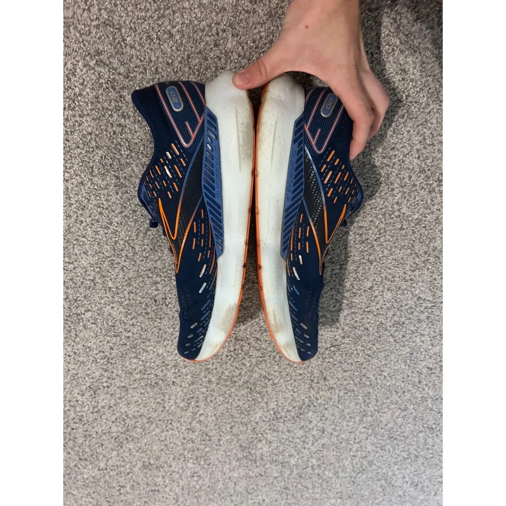 Brooks Glycerin GTS 20 Mens Running Shoes Navy Blue Orange Support‎ Sneakers